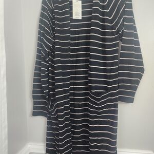 a new day Black and White Striped Cardigan